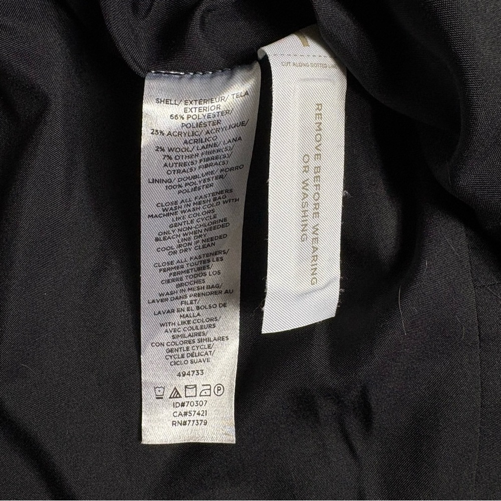 NWT Ann Taylor Black Windowpane Wool Blend Peplum Hem Coat • Size M • MSRP $169 - Picture 10 of 11